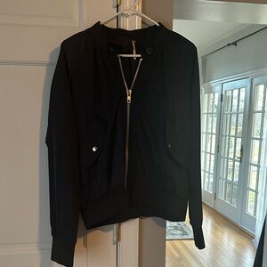 Free People navy draped  Bomber Jacket